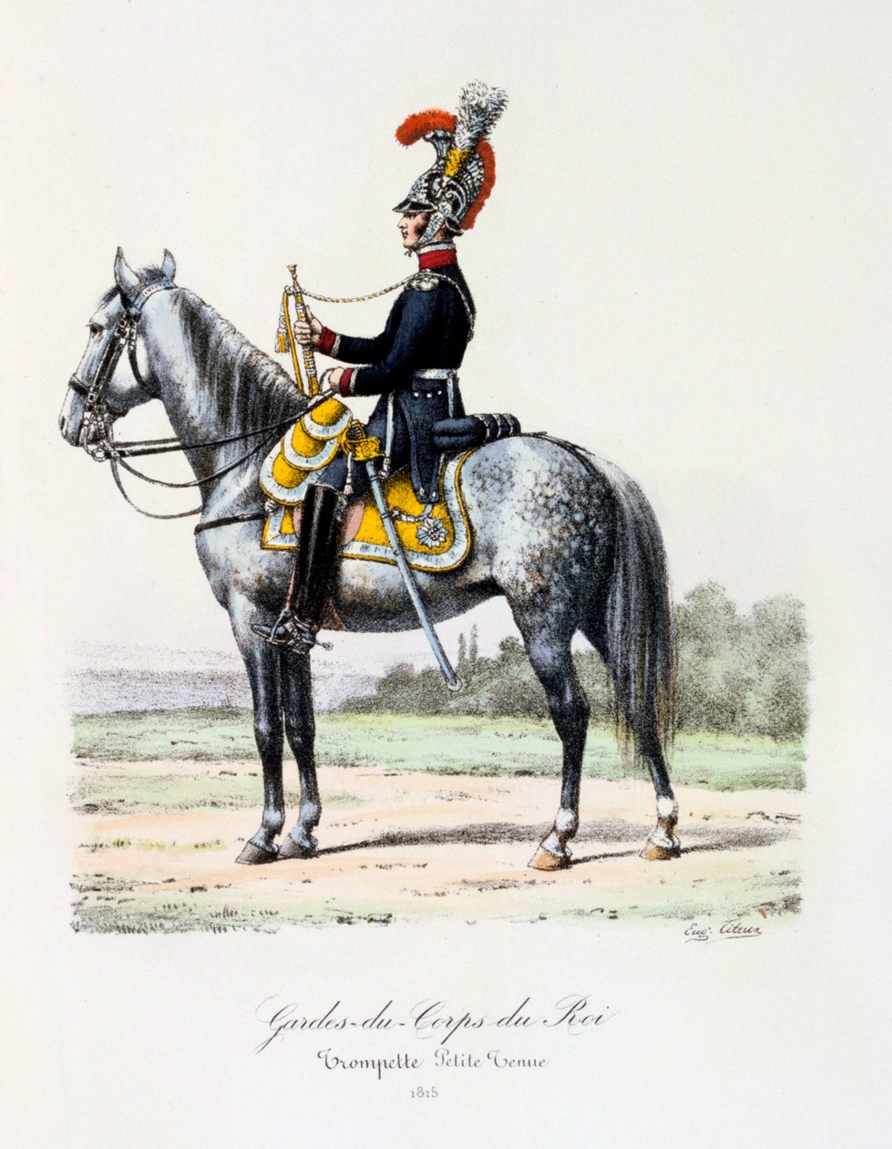 Gardes-du-Corps de Roi, Trombitás vetkőzés, 1815 alkotó: Eugene Titeux