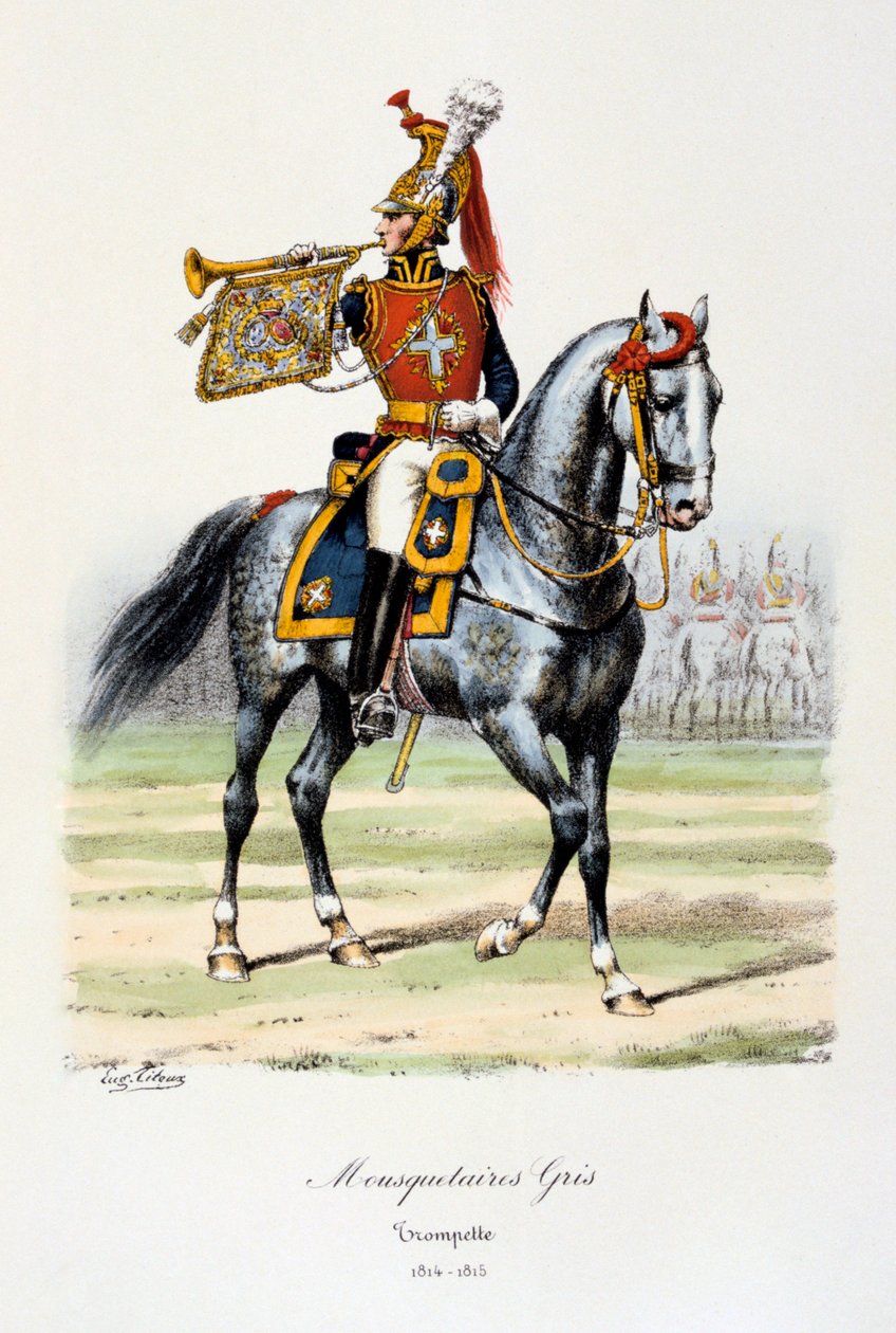 Szürke testőrök, trombitás, 1814-15 alkotó: Eugene Titeux