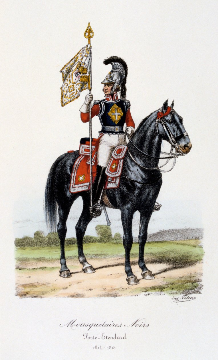 Fekete testőrök, zászlóvivő, 1814-15 alkotó: Eugene Titeux