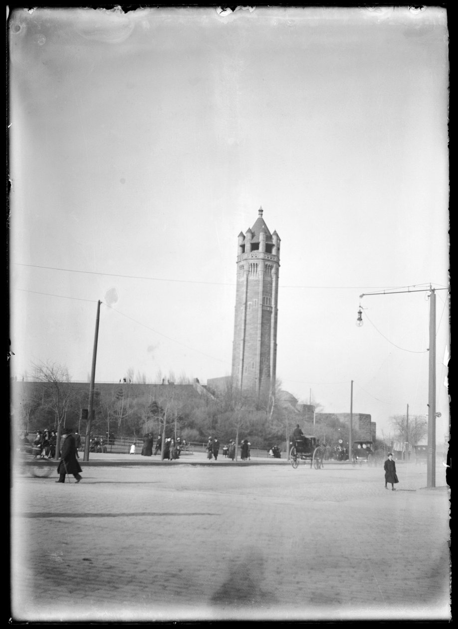 Kilátás az Eastern Parkway-ről a Brooklyn Múzeum felé néz, 1903-1910 körül (nitrát negatív) alkotó: Eugene Wemlinger