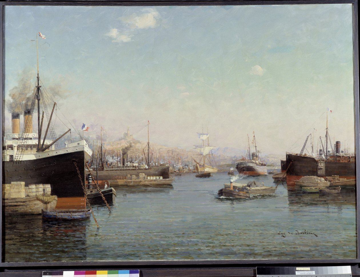 La Joliette kikötője Eugene de Barberiis festménye (1851-1937) 20. századi Fondation Regards de Provence, Marseille alkotó: Eugene de Barberis