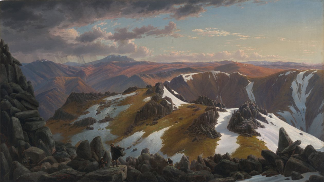 Északkeleti kilátás a Kosciusko-hegy északi tetejéről, 1863 alkotó: Eugene von Guérard