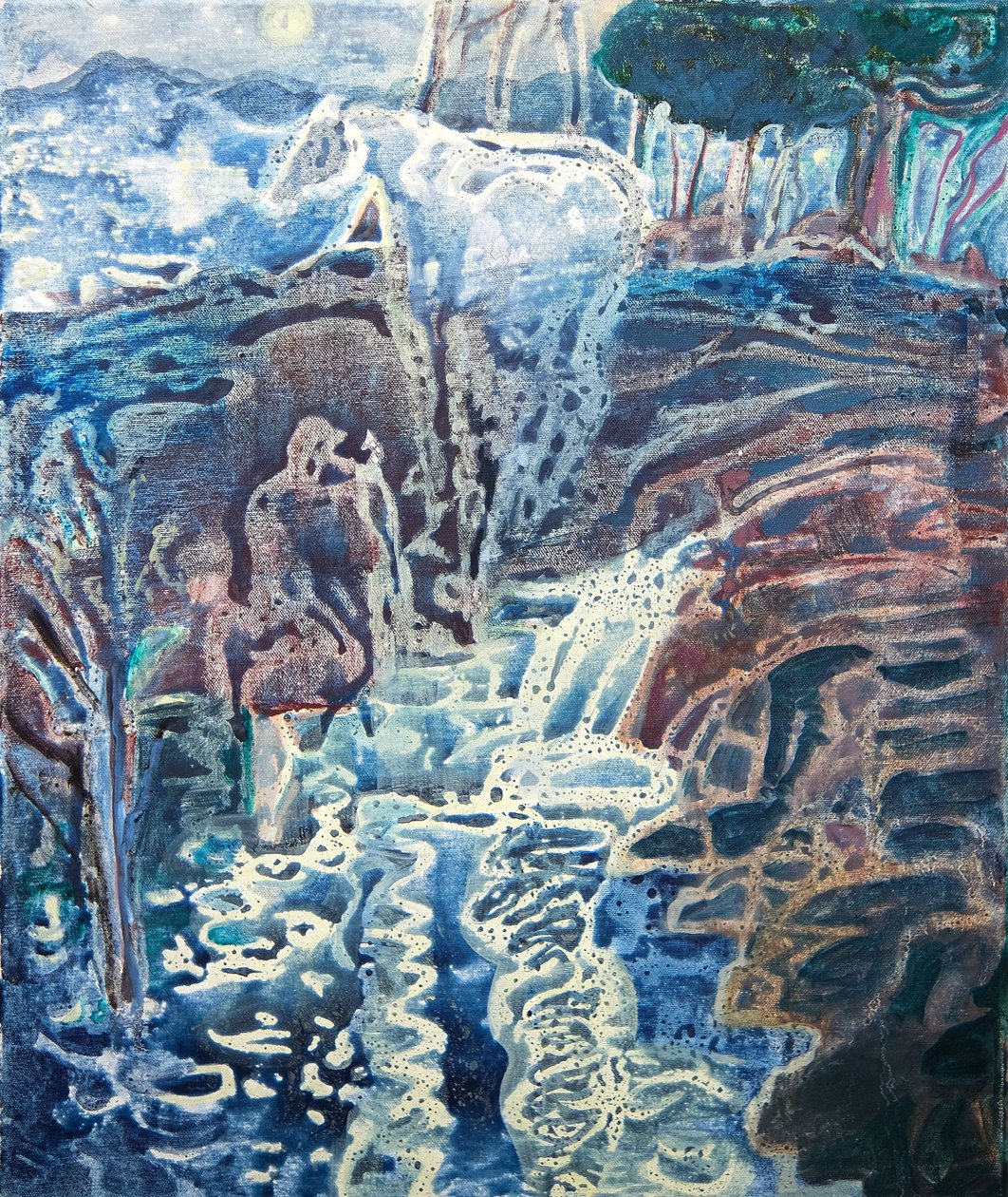 Dappling Moon, 2023 (olaj, pigmentek, agyag, vászon) alkotó: Eugenie Vronskaya