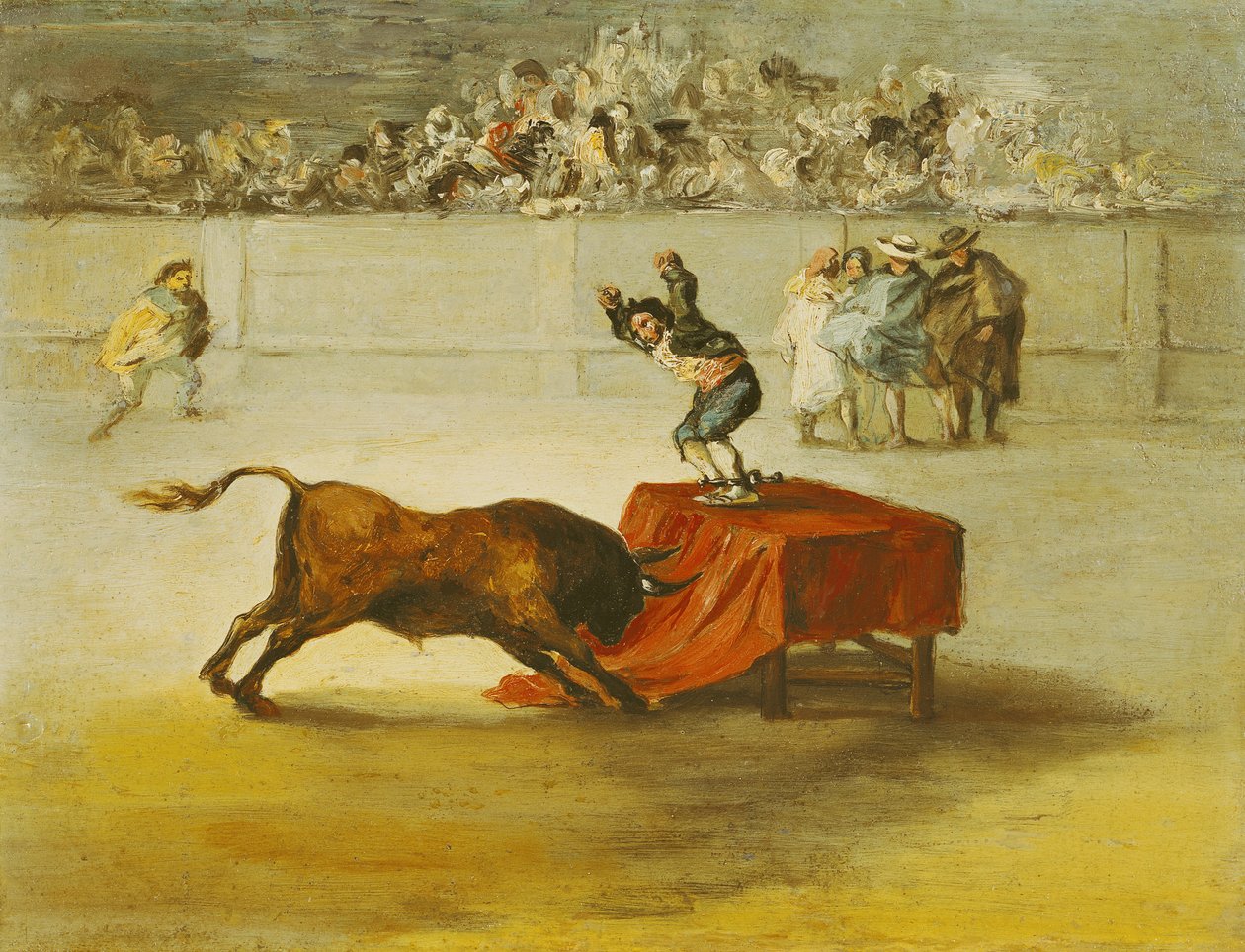 Martincho másik bolondsága a szaragoszai bikakörben, Francisco Goya (1746-1828) festménye nyomán alkotó: Eugenio Lucas y Padilla