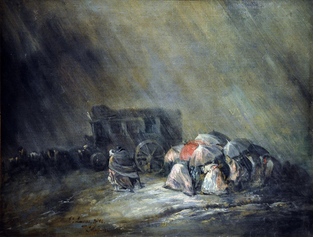 Stagecoach Under the Storm alkotó: Eugenio Luca y Velasquez