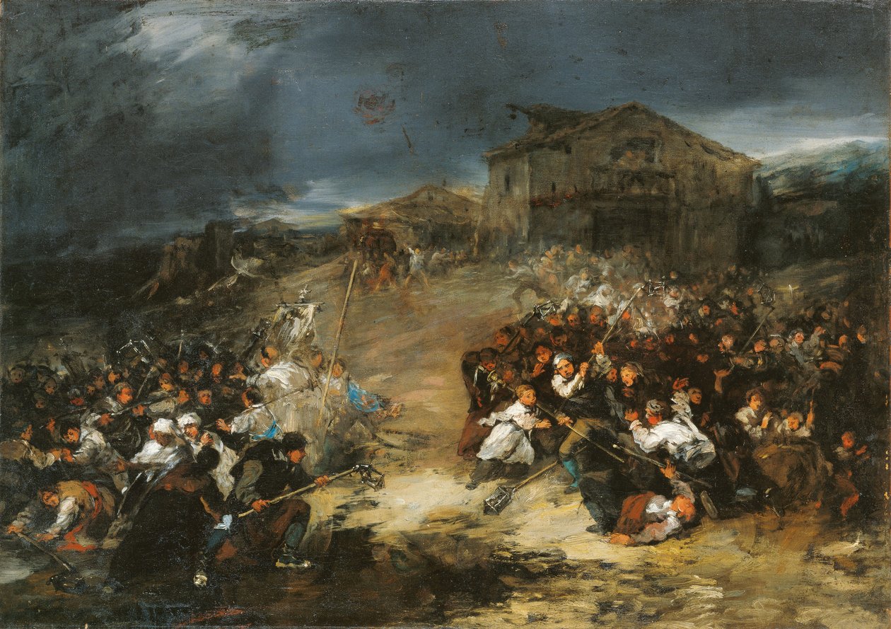 Hajnali körmenet - Lucas Velazquez, Eugene (1817-1870) - c 1860 - Olaj, vászon - 67,5x94,8 - Carmen Thyssen Múzeum, Malaga alkotó: Eugenio Lucas Velázquez