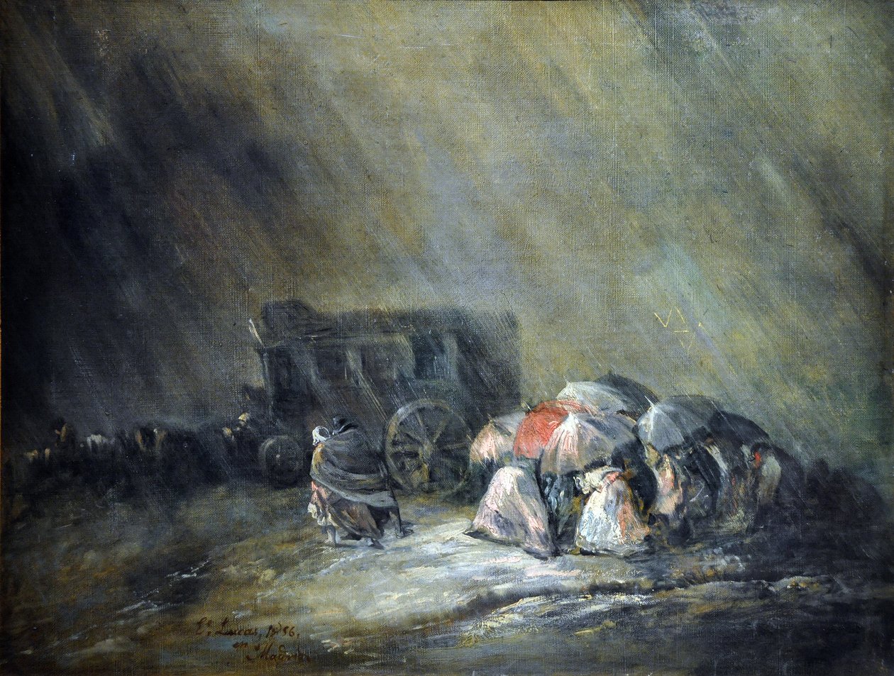 A vihar (olaj, vászon) alkotó: Eugenio Lucas Velázquez