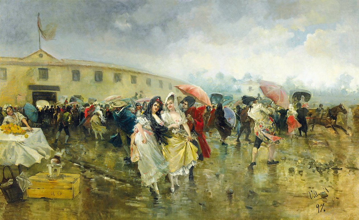 A Plaza de Toroson kívül, Madrid, 1897 alkotó: Eugenio Lucas Villamil