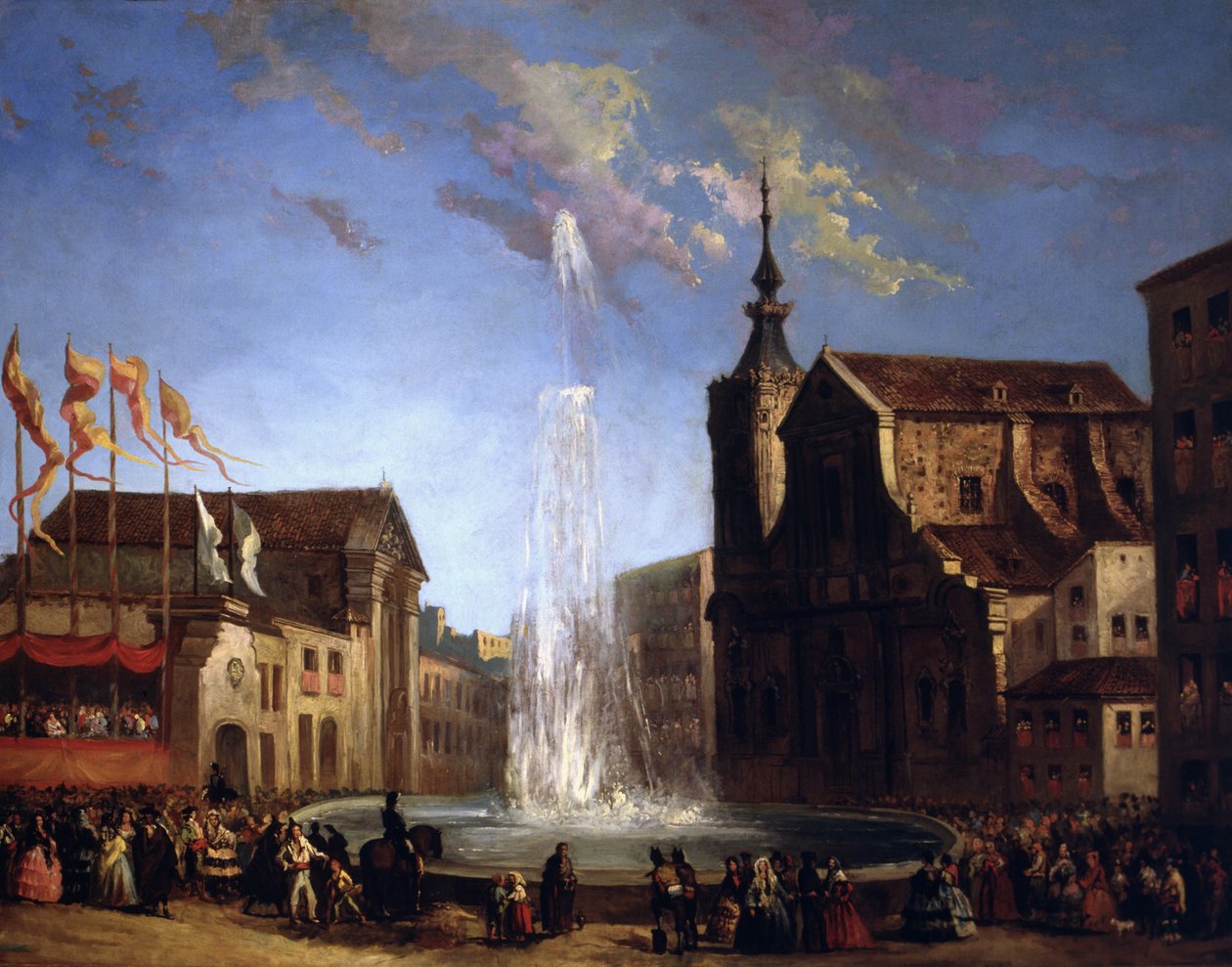 Lozoya vízellátása a Calle de San Bernardo szökőkútjánál alkotó: Eugenio Lucas y Padilla