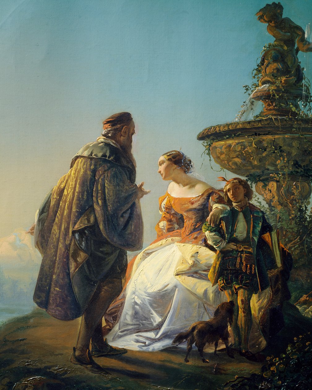 Tizian és Irene da Spilimbergo portréja, Eugenio Moretti Larese (1822-1874) alkotó: Eugenio Moretti Larese