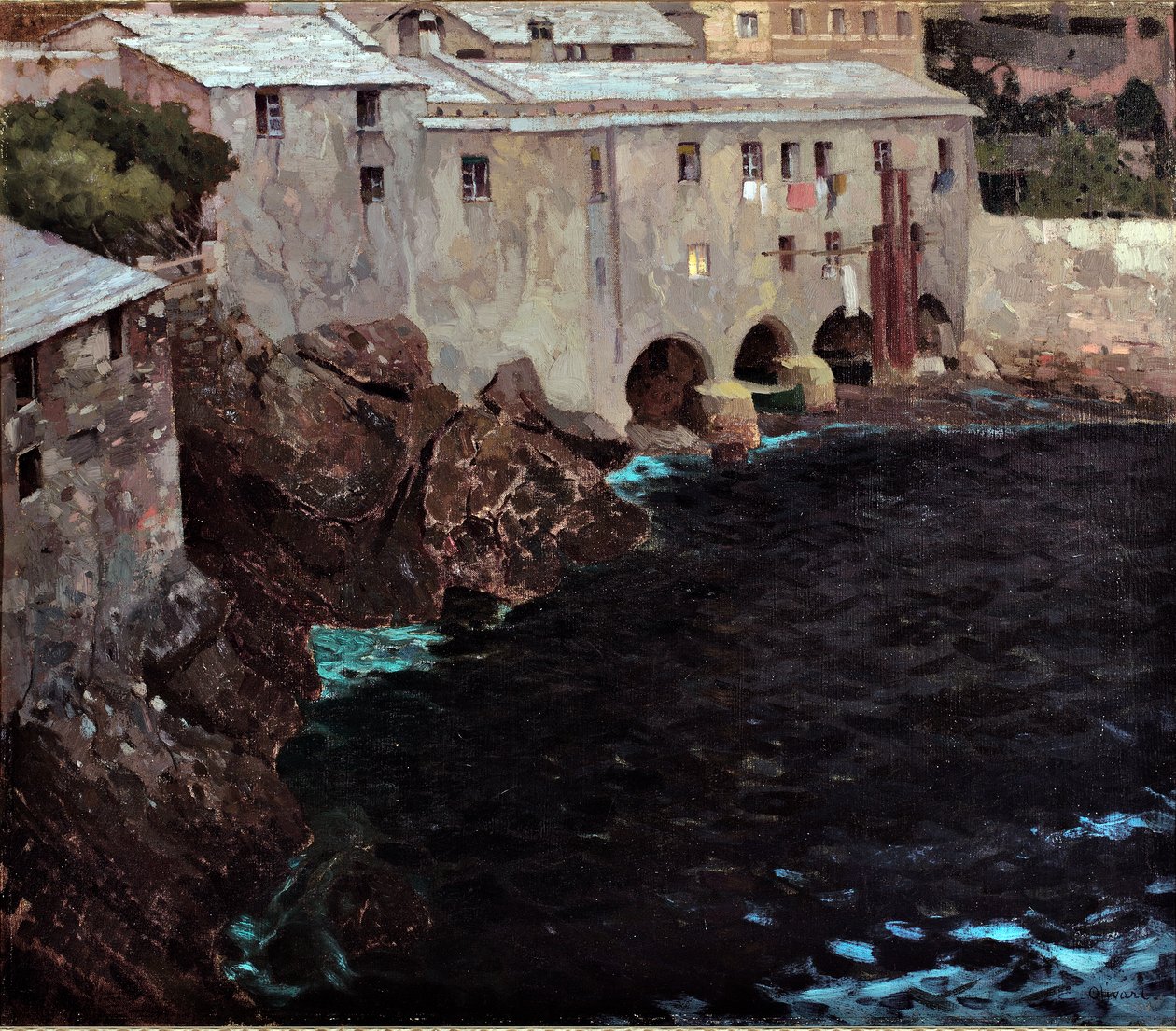 A San Fruttuoso-i apátság boltívei, 1909 körül alkotó: Eugenio Olivari