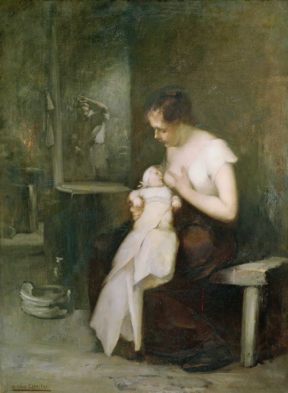 Fiatal anya, tanulmány az 1879-es Szalon számára készült festményhez alkotó: Eugène Carrière