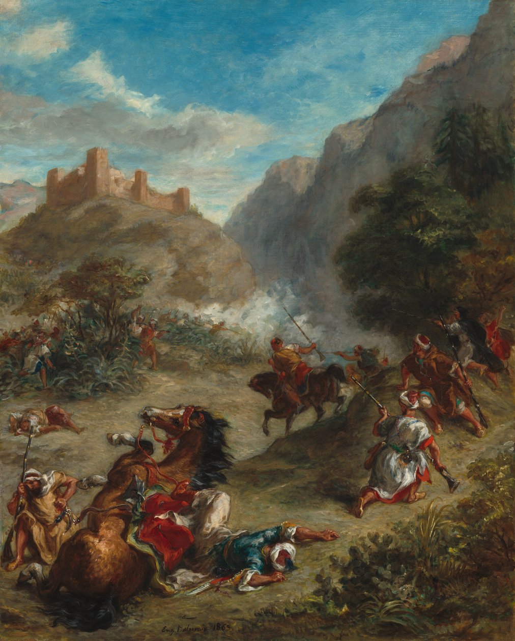 Arabok heverésznek a hegyekben alkotó: Ferdinand Victor Eugene Delacroix