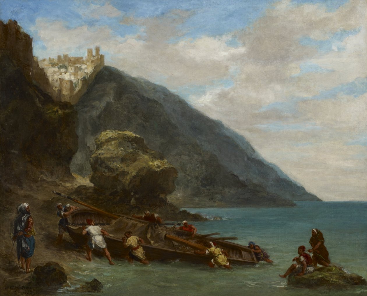 Tangier kilátása a tengerpartról alkotó: Ferdinand Victor Eugene Delacroix