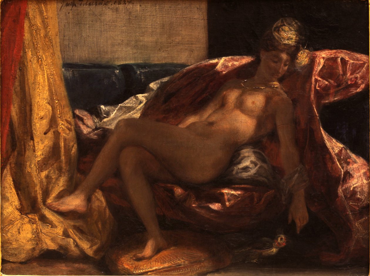 Nő papagájjal alkotó: Ferdinand Victor Eugene Delacroix