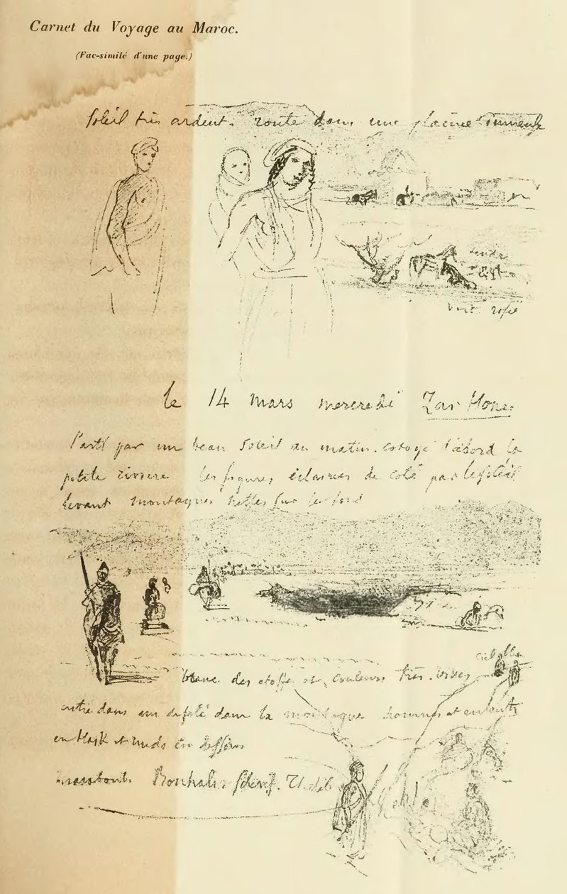 oldal Delacroix naplójából alkotó: Ferdinand Victor Eugene Delacroix