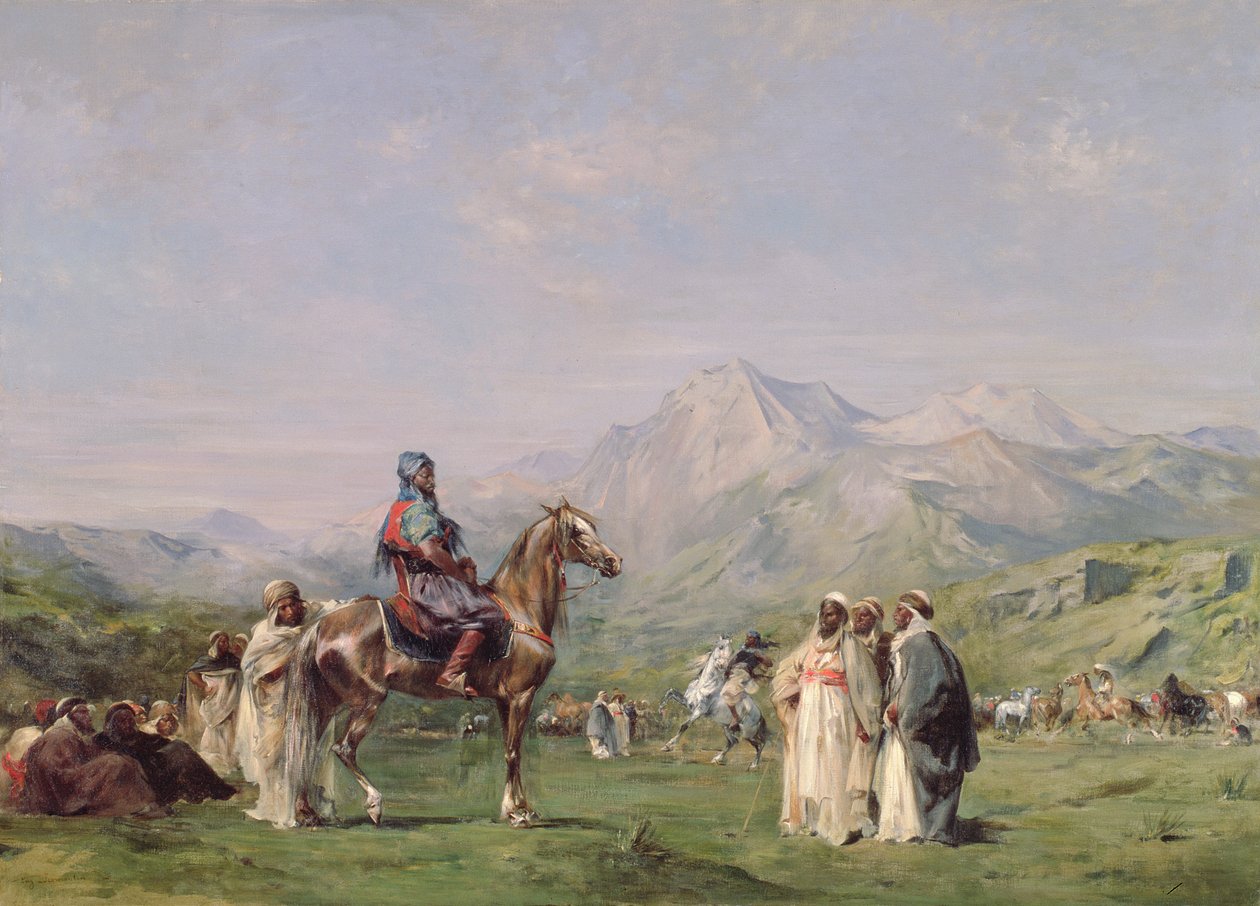 Egy tábor az Atlasz-hegységben, 1865 körül alkotó: Eugène Fromentin