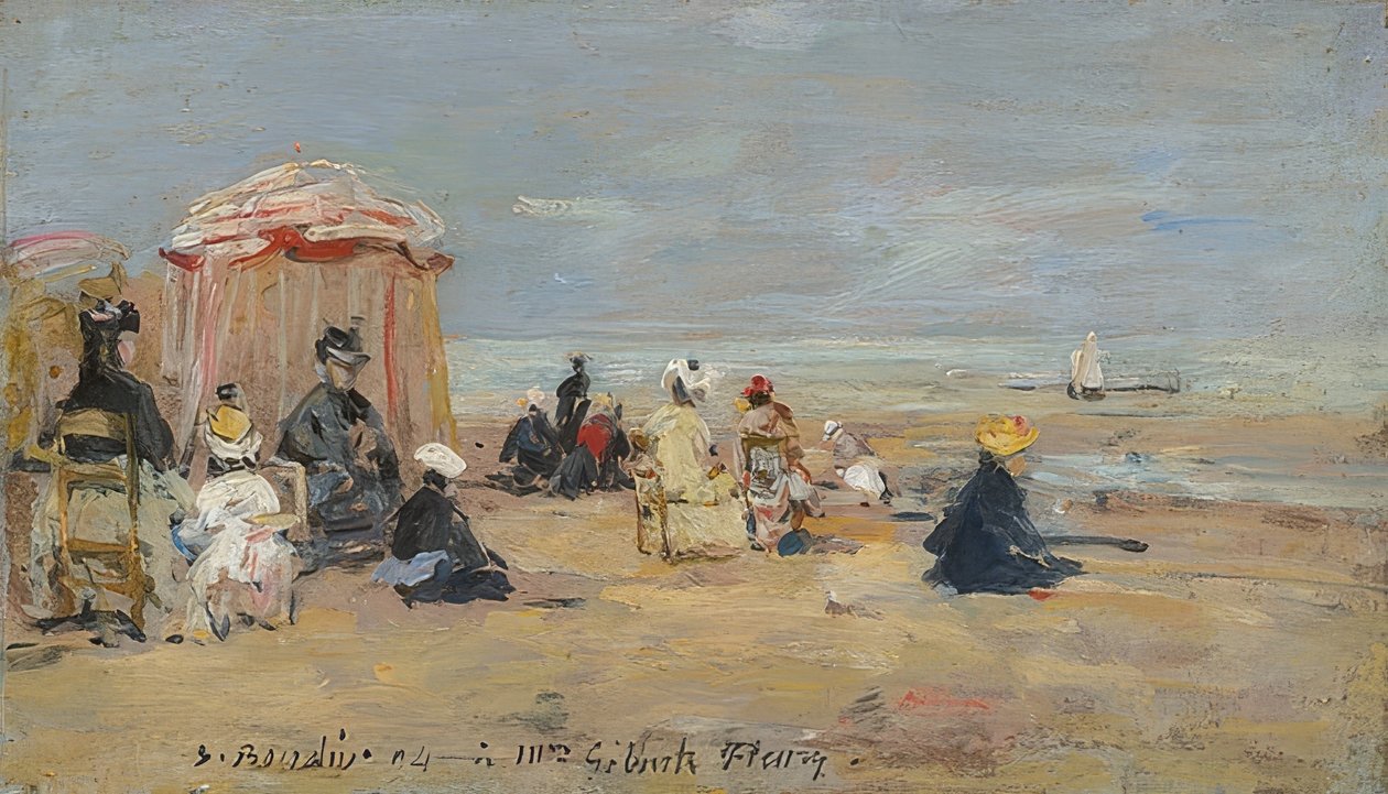 A strandon. 1894 alkotó: Eugene Louis Boudin