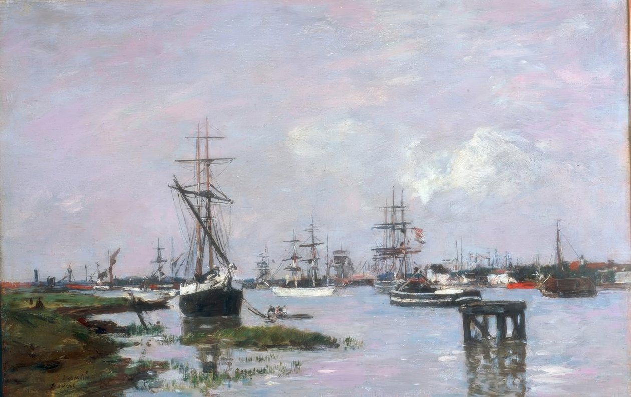 Antwerpen, a kikötő alkotó: Eugene Louis Boudin