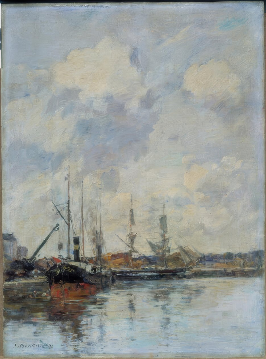 A kikötőmedence alkotó: Eugène Boudin