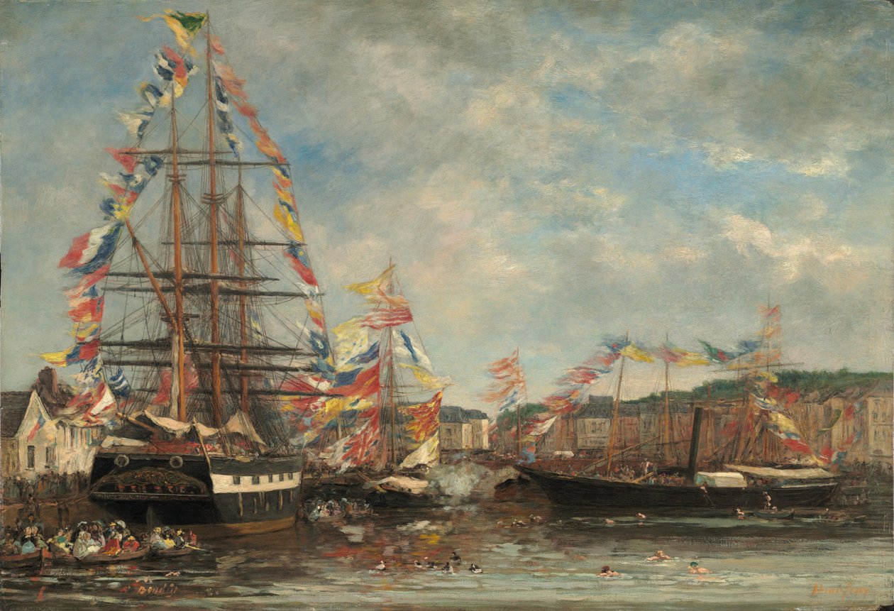 Fesztivál Honfleur kikötőjében alkotó: Eugène Boudin