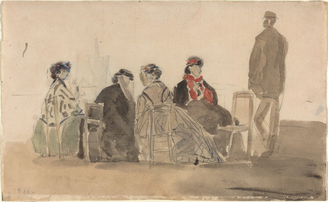 Négy hölgy ül Trouville-ben alkotó: Eugène Boudin