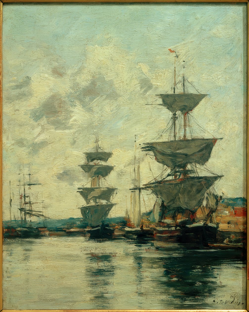Deauville kikötő medencéje alkotó: Eugene Louis Boudin