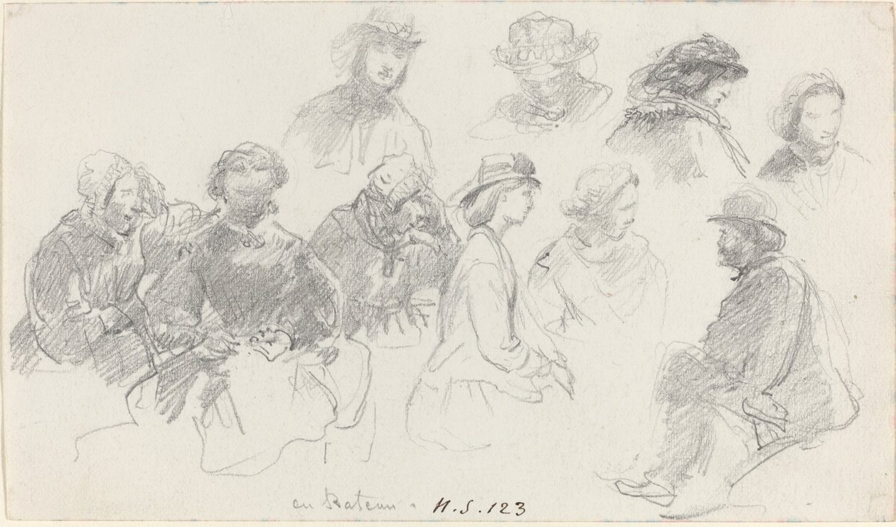 Utasok a hajón alkotó: Eugène Boudin