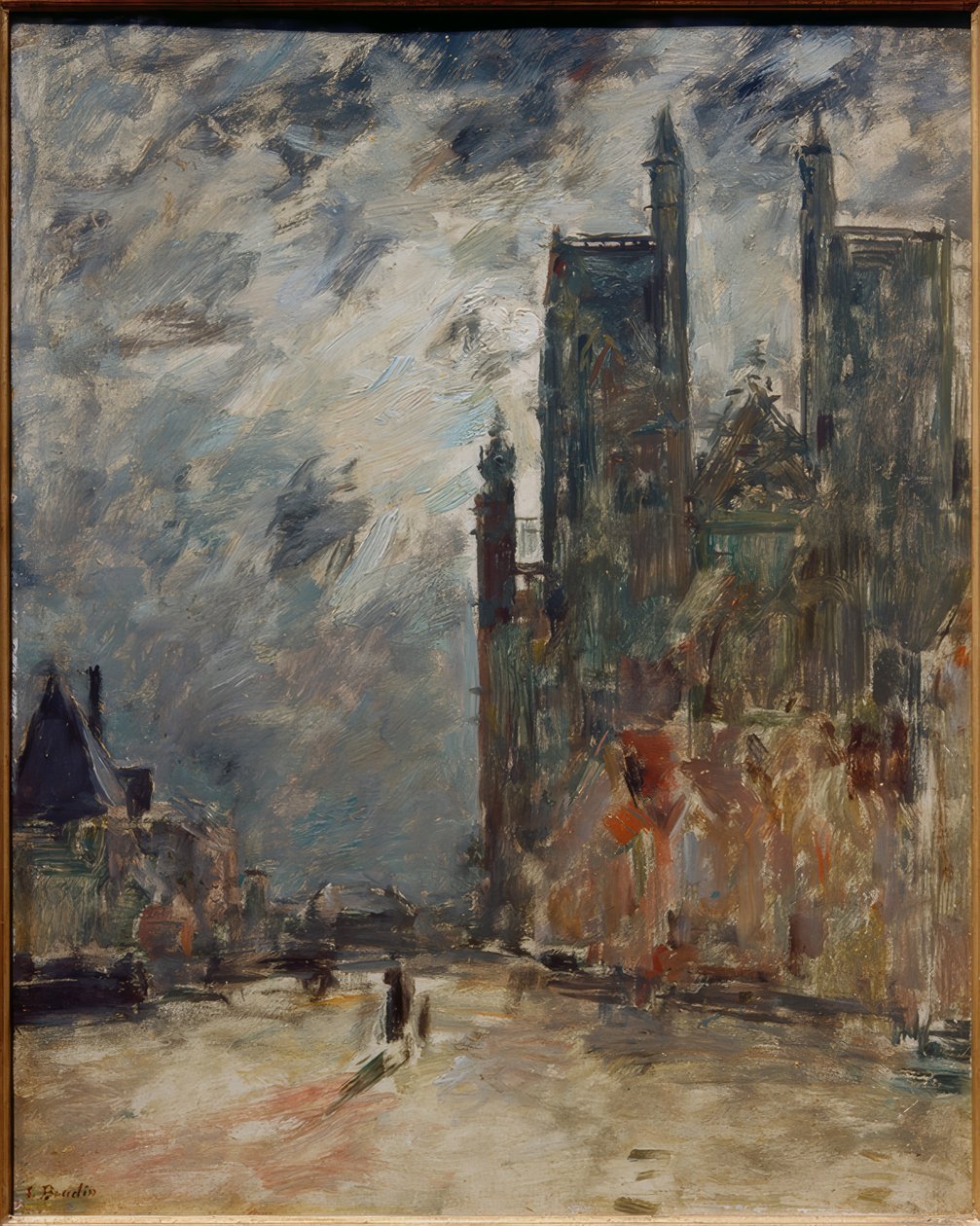 Abbeville Collegiate Church éjszaka alkotó: Eugene Louis Boudin