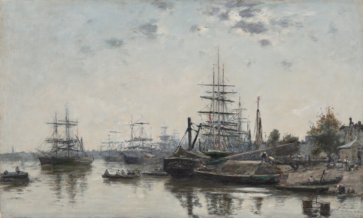 Kilátás Bordeaux-ra a Quai des Chartrons felől alkotó: Eugène Boudin
