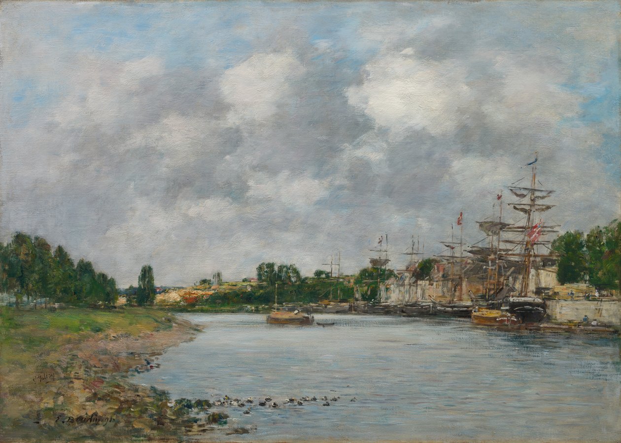 Kilátás a Saint-Valéry-sur-Somme kikötőre alkotó: Eugène Boudin
