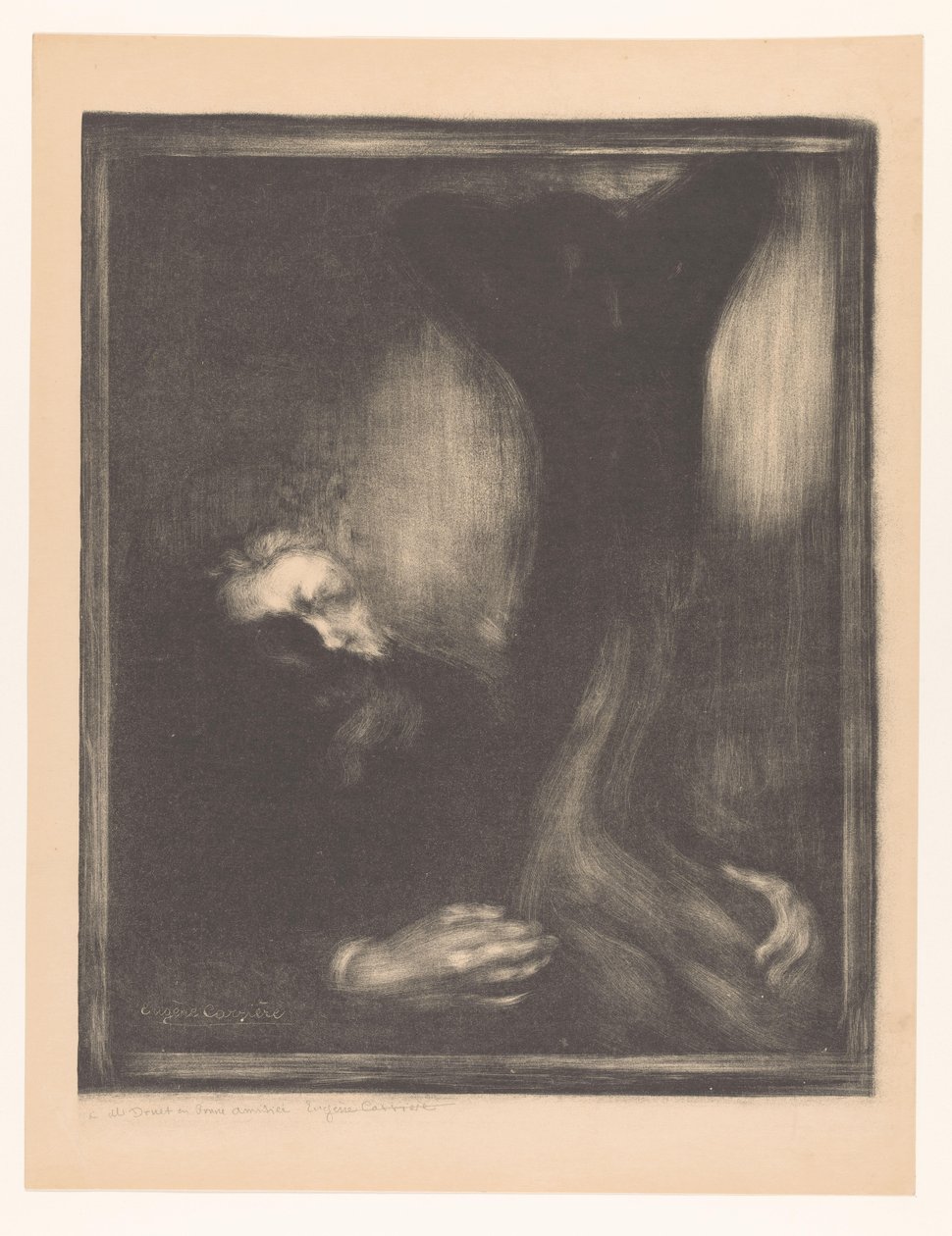 Rodin portréja szoborral Rodin szobrász alkotó: Eugène Carrière