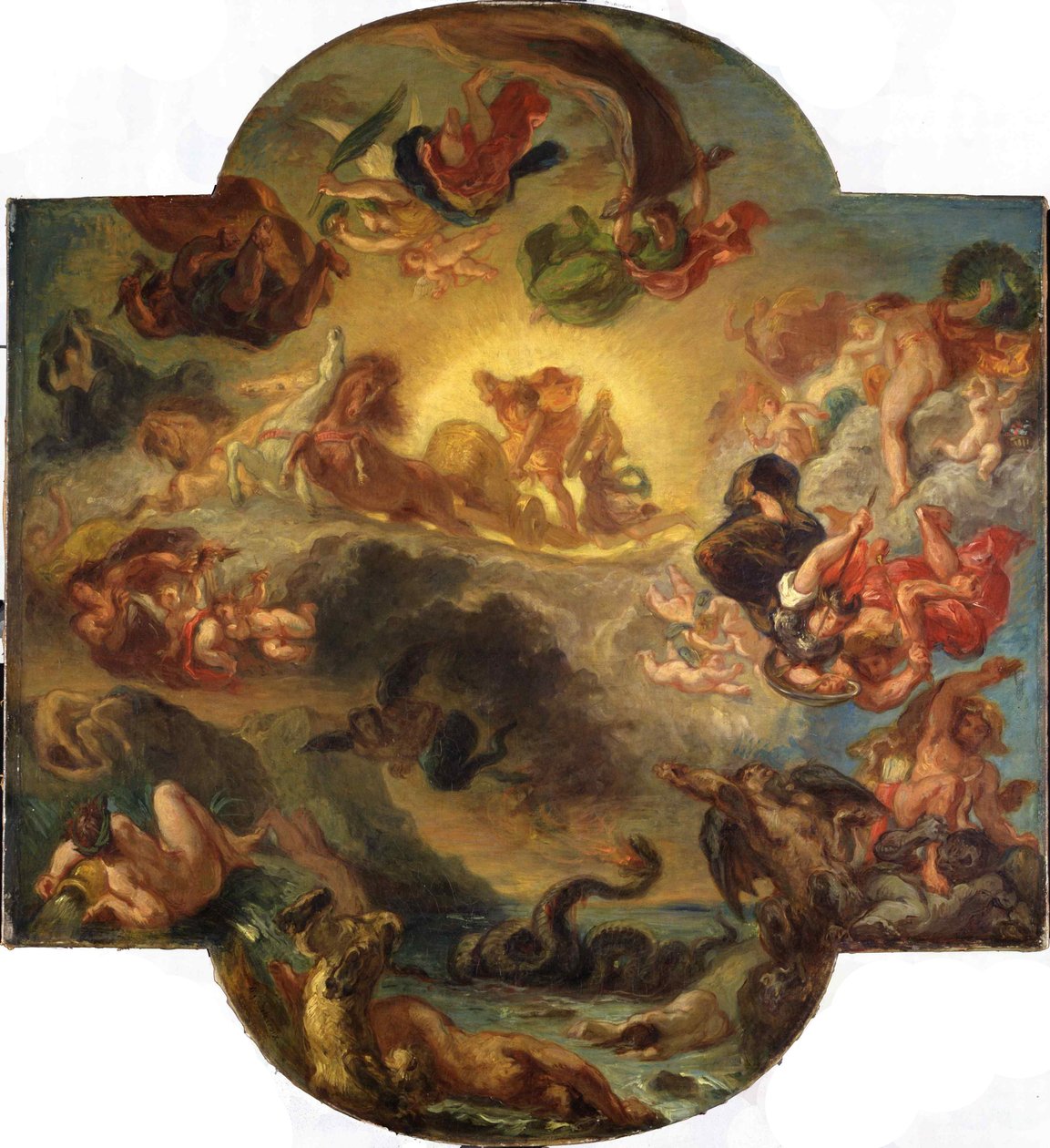 Apollo legyőzi a kígyó Python c. 1853. alkotó: Ferdinand Victor Eugene Delacroix