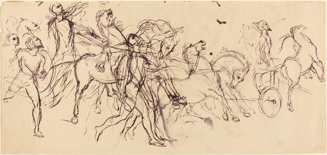 Szekerek (recto és verso) alkotó: Eugène Delacroix