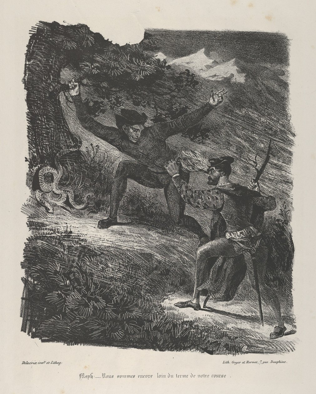 Faust és Mephistopheles a Hartz-hegységben Goethe, Faust, 1825-27., 1825-27. alkotó: Eugène Delacroix