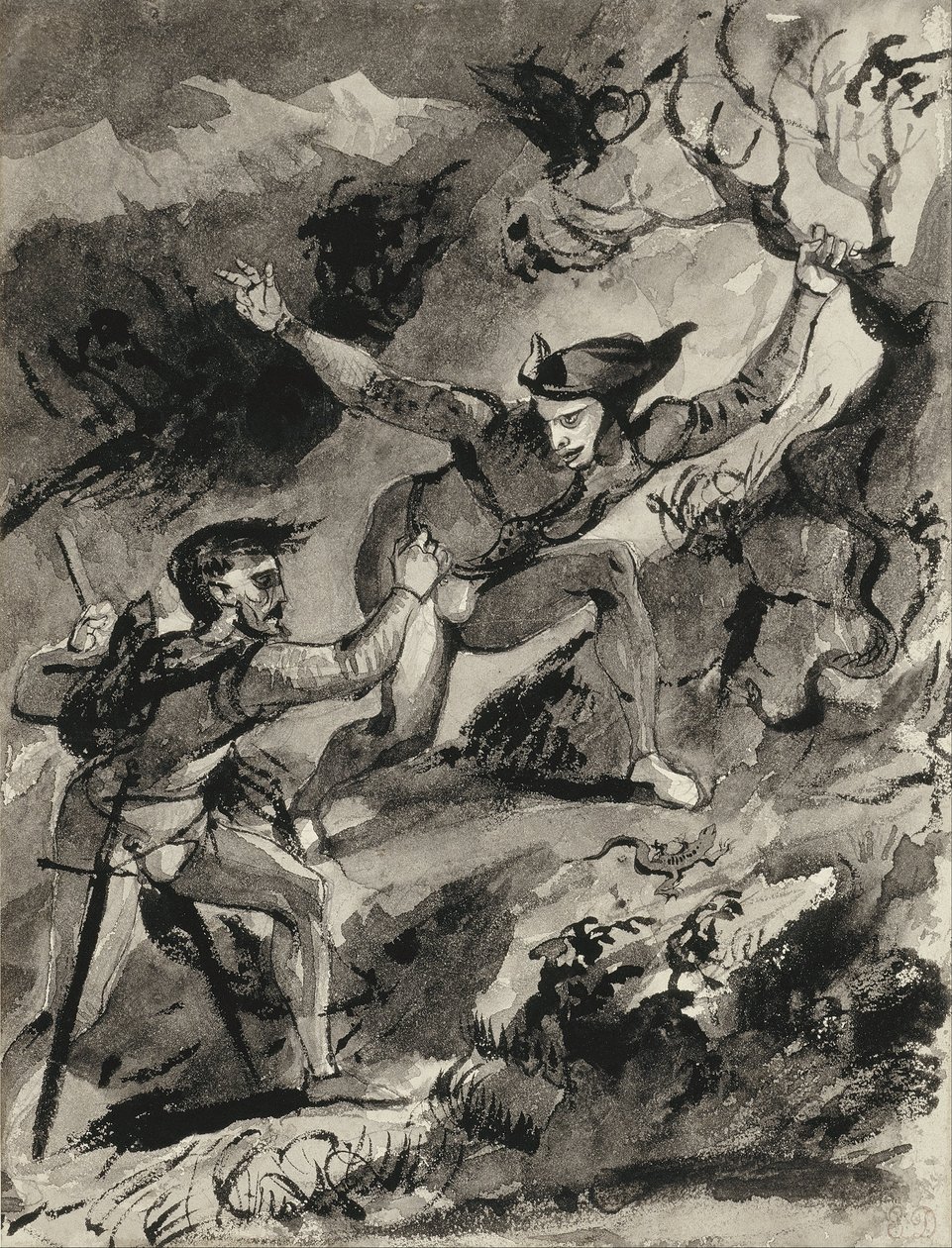 Faust és Mefisztó a Blocksbergen alkotó: Ferdinand Victor Eugene Delacroix
