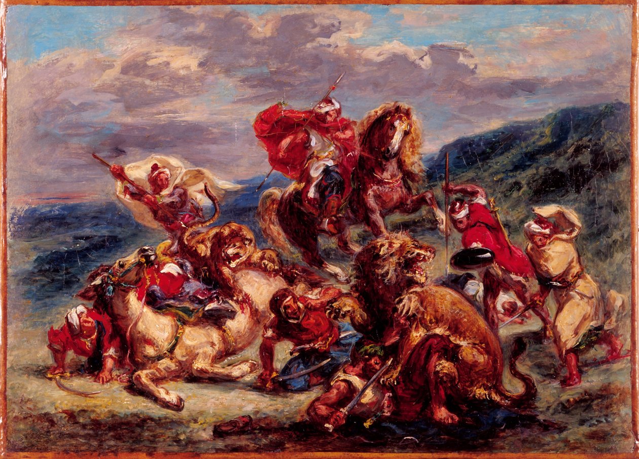 Francia: Chasse au lion alkotó: Eugène Delacroix