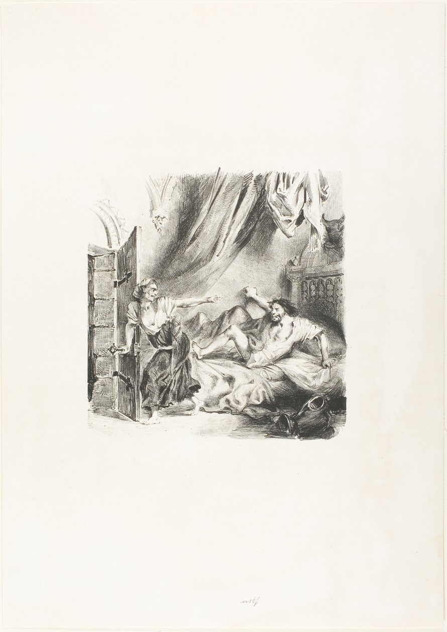 Fronte-boeuf és a boszorkány, Ivanhoe-ból alkotó: Eugène Delacroix