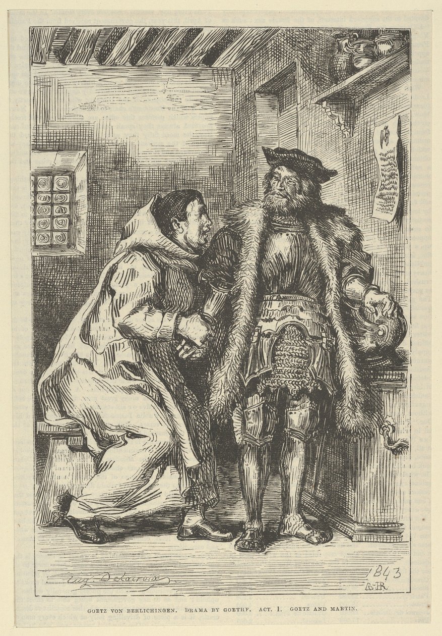 Goetz és Martin barát 1845 után, 1845 után. alkotó: Eugène Delacroix