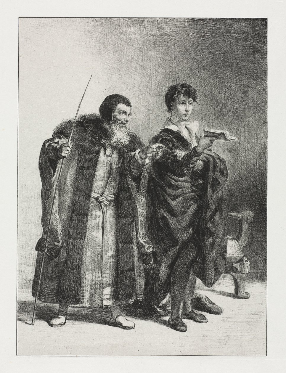 Hamlet: Polonius és Hamlet alkotó: Eugène Delacroix