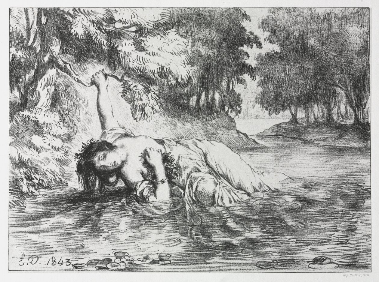 Hamlet: Ophelia halála alkotó: Eugène Delacroix