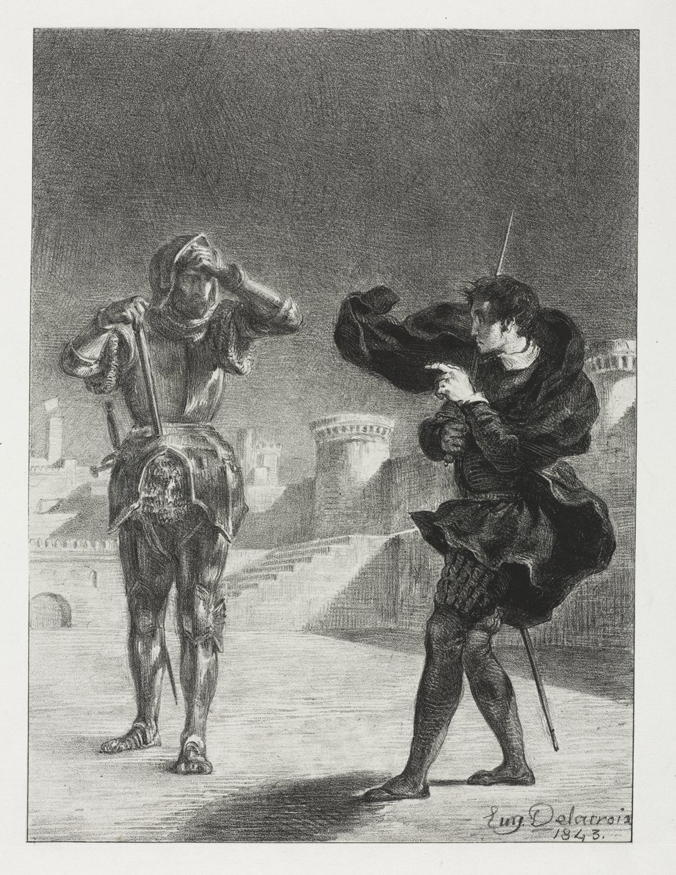 Hamlet: A fantom a teraszon alkotó: Eugène Delacroix