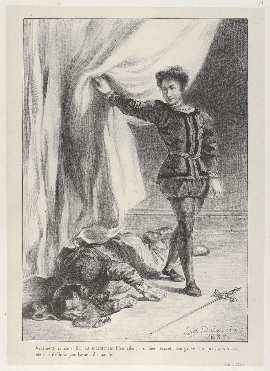 Hamlet és Polonius holtteste, 1835., 1835. alkotó: Eugène Delacroix