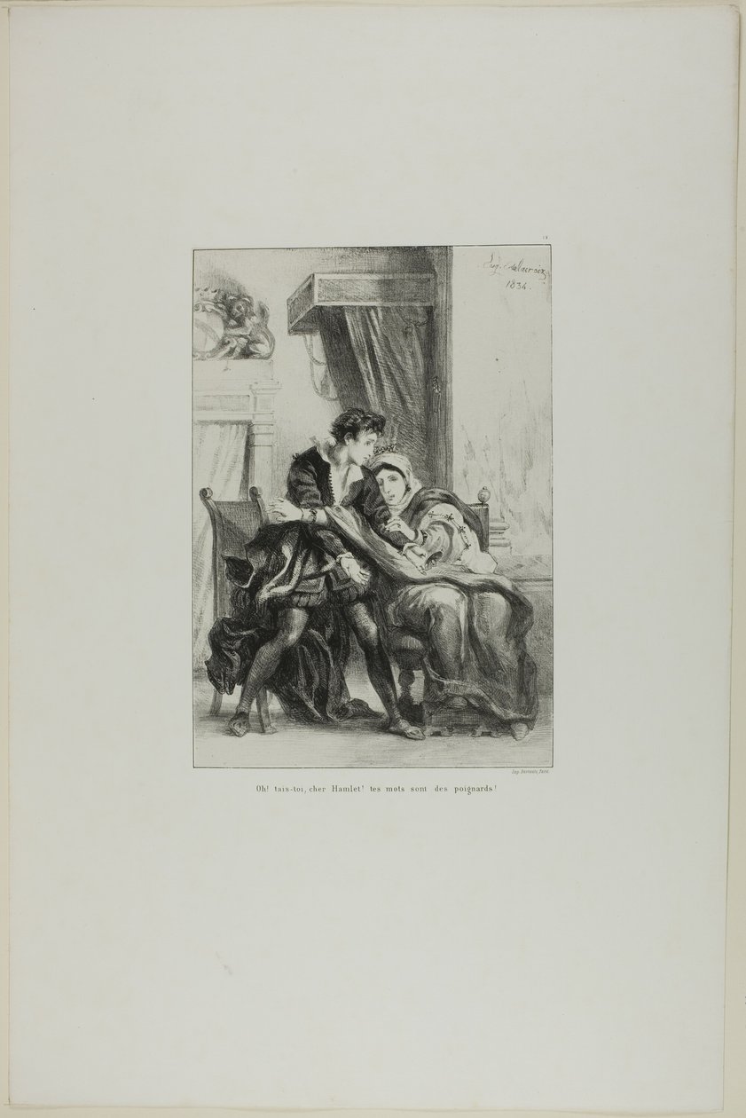 Hamlet és a királynő, 10. tábla a Hamletből alkotó: Eugène Delacroix