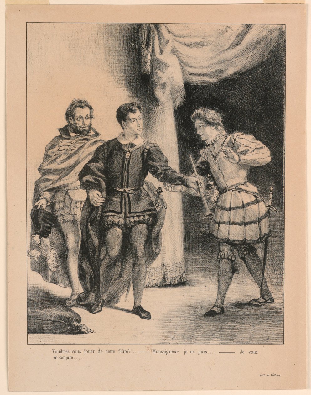 Illusztráció Hamlethez: Hamlet és Guildenstern (III,2) alkotó: Eugène Delacroix