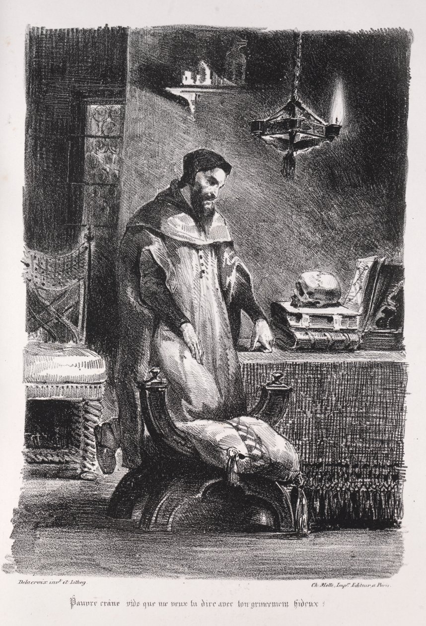 Illusztrációk Fausthoz: Faust az öltözőjében alkotó: Eugène Delacroix