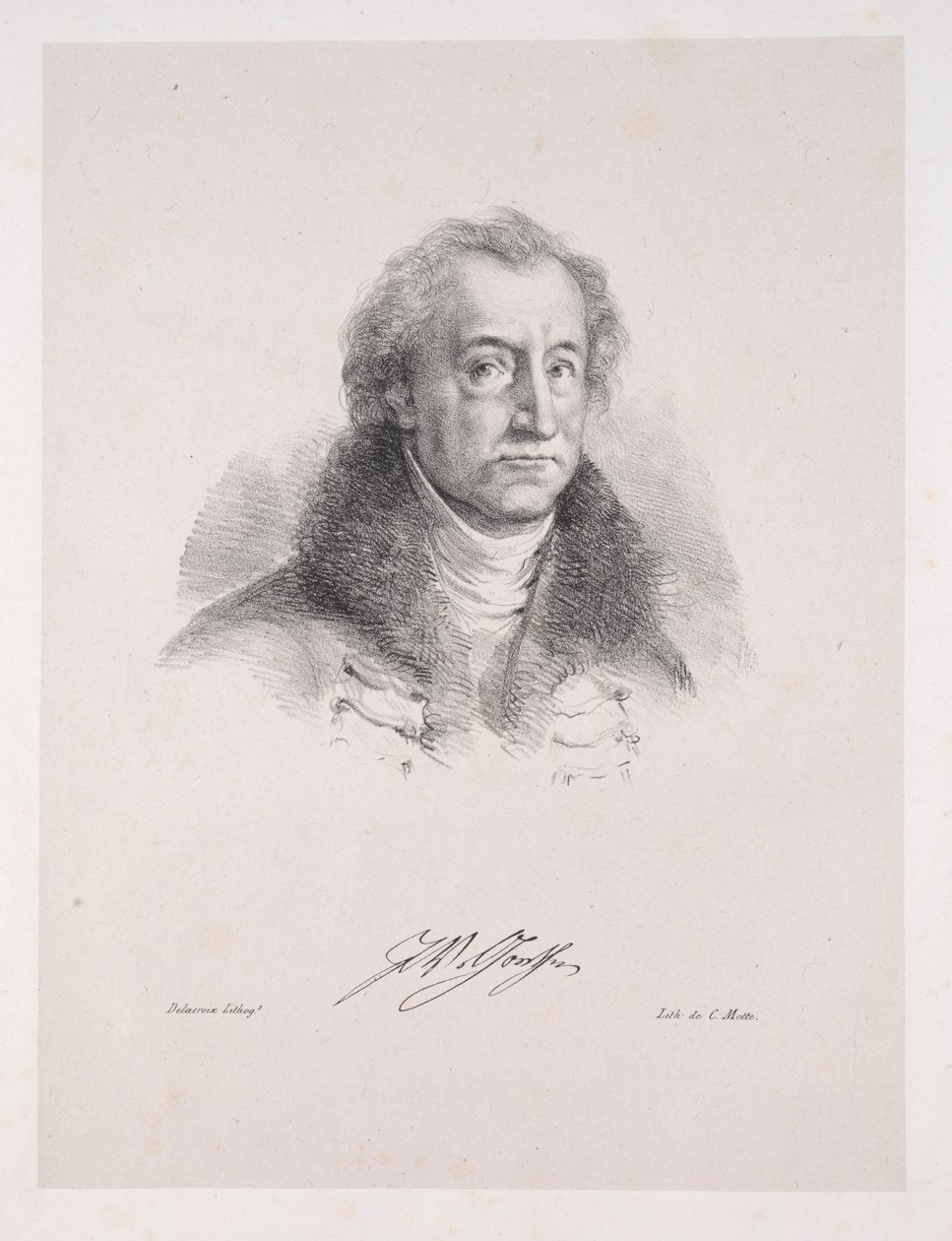 Illusztrációk a Fausthoz: Frontispiece - Johann Wolfgang von Goethe portréja alkotó: Eugène Delacroix