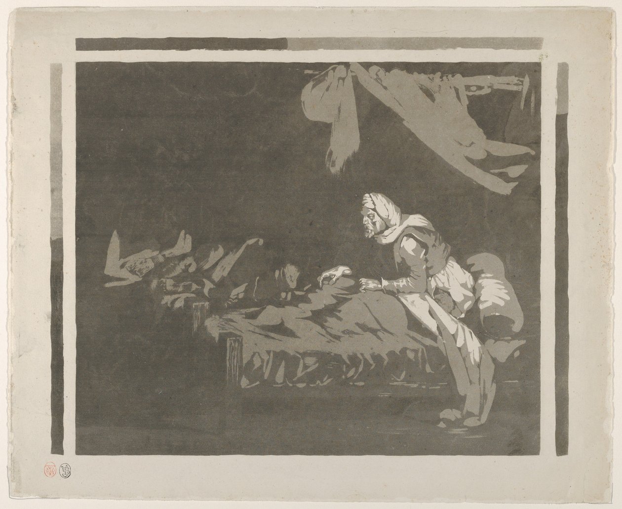 Katonai kórház belseje, 1828 vagy korábbi, 1828 vagy korábbi. alkotó: Eugène Delacroix