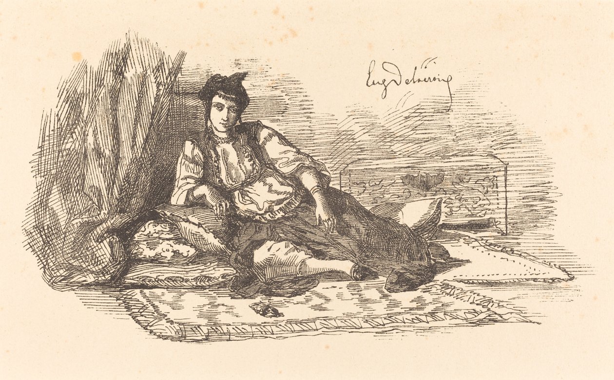 Algíri zsidó nő (algíri zsidó és egy utca Algírban) alkotó: Eugène Delacroix
