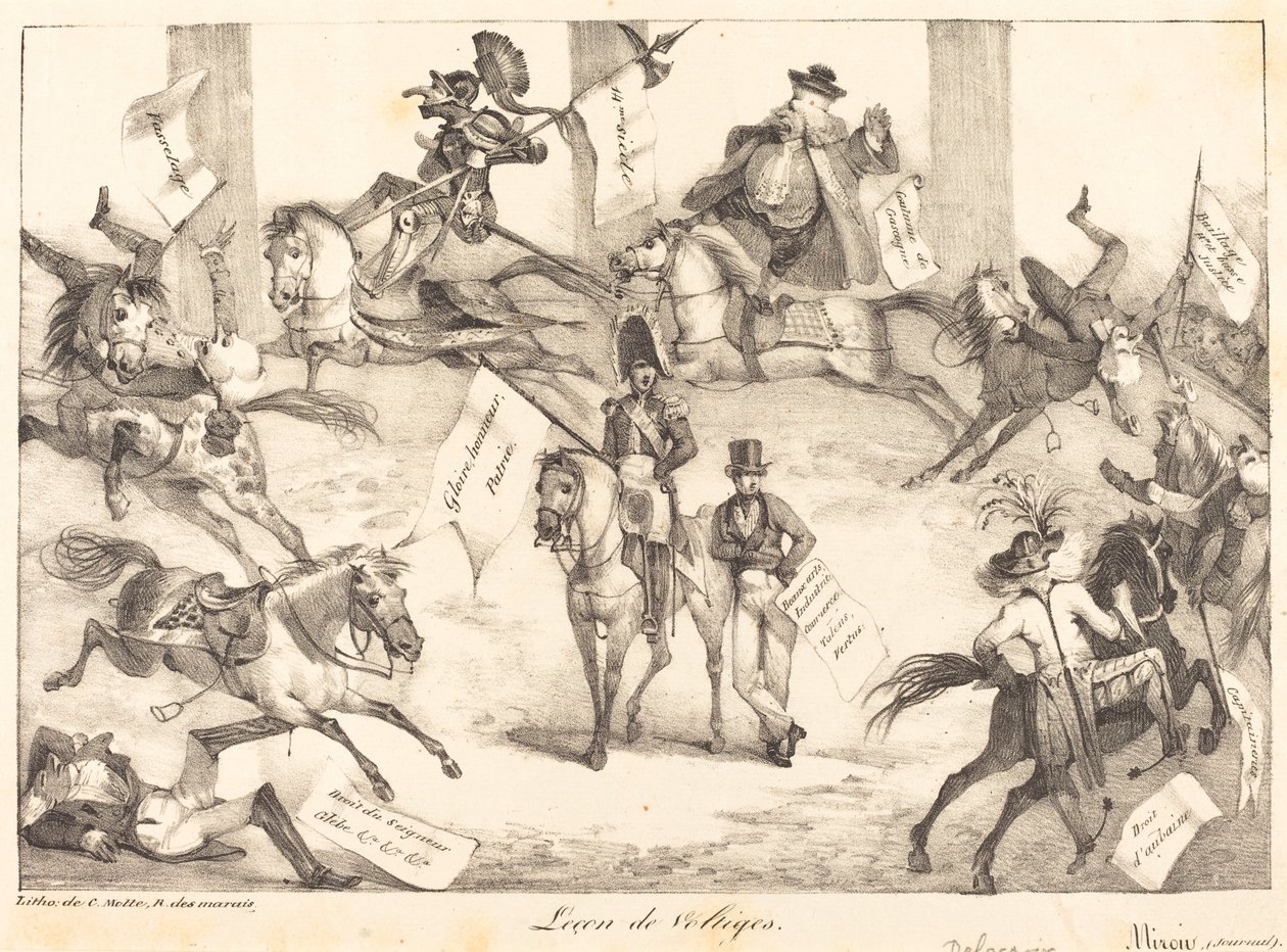 Trükkös lovaglás boltíves lecke, 1822. alkotó: Eugène Delacroix